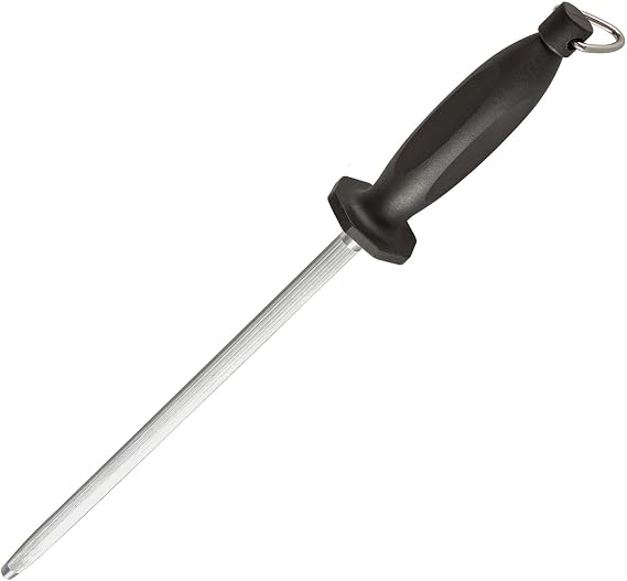 HiramWare Knife Sharpener Rod, 12 Inch Honing Steel for Knives, Professional Magnetic Sharpening Stick, Premium High Carbon Steel with Hard Chrome Plating, Easy to Grip for All Kitchen Knives