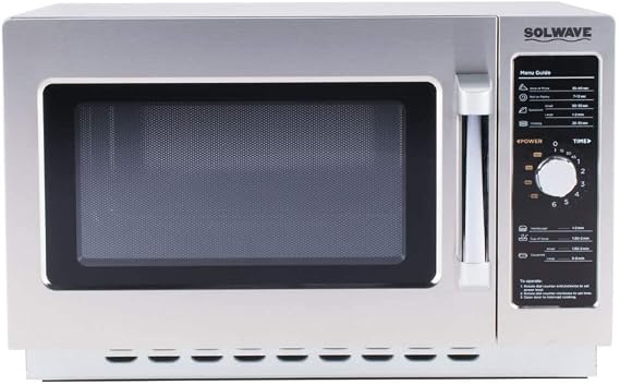 Solwave 1000W Stackable Commercial Microwave with Large 1.2 cu. ft. Interior and Dial Controls - 120V