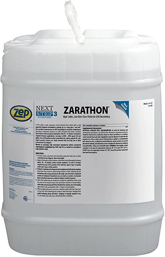Zep Zarathon High Solids, Low Odor Floor Polish - 5 Gallon (1 Unit)