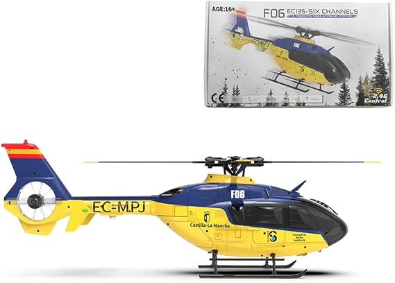 FunXylophy YuXiang EC-135 RC Helicopter, 2.4G 6CH Direct Drive Brushless Helicopter Model with Optical Flow Positioning and One Key Inverted Flight, Gift for Adult (RTF Version)