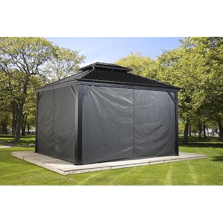 Sojag Grey Curtains for Monaco Gazebo, 10 ft. x 10 ft.