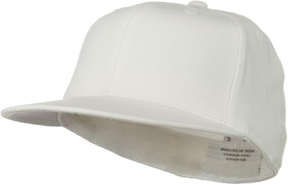 Premium Fitted Flat Visor Cap - White W33S69F