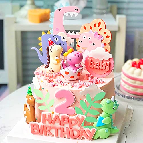 Little Dino Birthday Cake Decoration Dinosaur Egg Cake Topper Little Dinosaur Birthday Party Supplies Three Rex Cake Decoration Pink