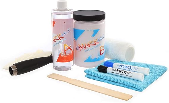 Remarkable Whiteboard Dry Erase Paint 100 ft2 Clear Full Kit, For School, Office, Home (36floz), from