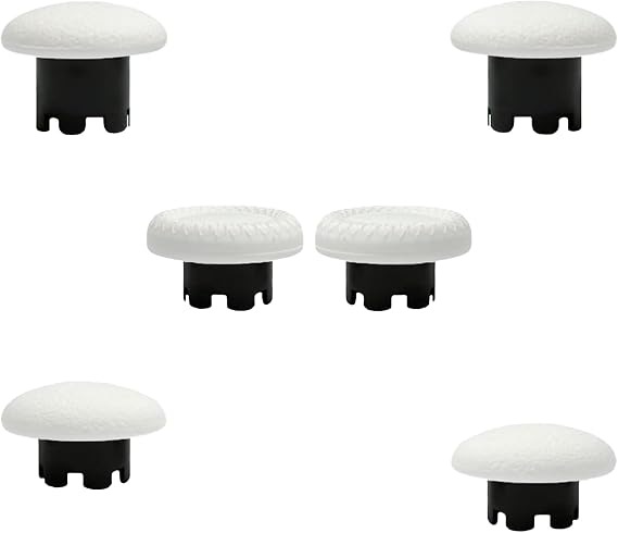 Peixiong 6Pcs Edge Controller Thumbsticks for PS5 DualSense Edge Controller, Swappable Analog Joysticks Kits,Interchangeable Thumbsticks Parts Replacement for PS5 Dualsense Edge (White)