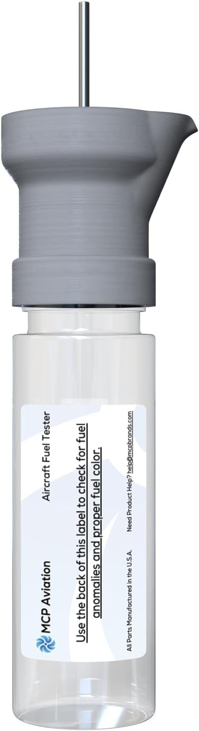 Aircraft/Aviation Fuel Tester - 4oz Compact Aviation Fuel Testing Jar for General Aviation Aircraft (2nd Generation) (Gray)