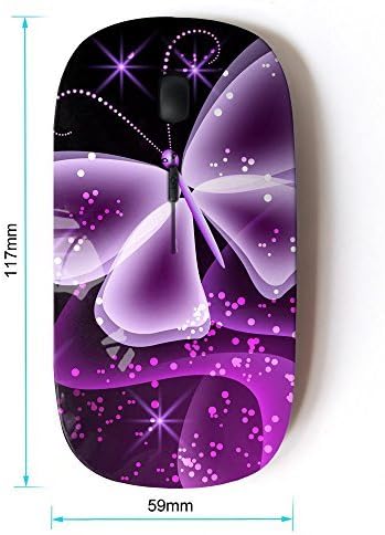 [ Optical 2.4G Wireless Mouse [ Neon Butterfly Computer Graphics Art ]