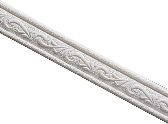 Border Wallpaper Decorative Border Stick Elegant Floral Molding Wall Trim Line Sticker for Bathroom Living Room Kitchen and Bedroom Wall