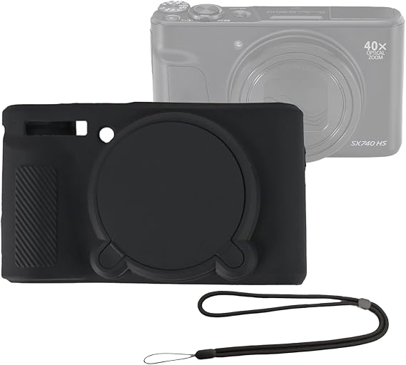 SX740 Silicone Camera Case Rubber Cover for Canon PowerShot SX740 SX730 HS Cameras Accessories Body Skin with Hand Neck Strap Lanyard