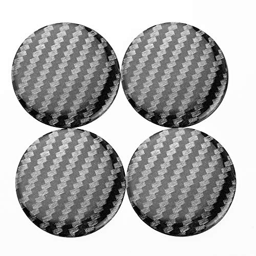 45mm Carbon Fiber Style Wheel Center Caps Hub Caps Stickers Clear Resin Set of 4