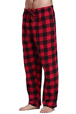 Mens Plaid Pajama Pants Cozy Lounge Pants Baggy Lightweight Buffalo Plaid Pjs Trousers Sleepwear Drawstring Pj Bottoms