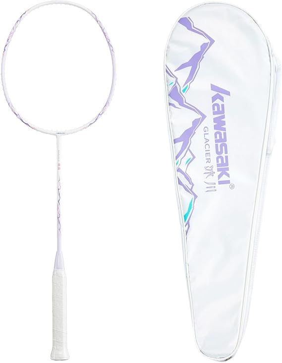 Professional Badminton Racket, Carbon Fiber Ultra-Light Badminton Set Aerofoil Frame Racquet for Backyard Sports & Training with 2 Overgrips/Carrying Bag(Get Strung)-Glacier Purple