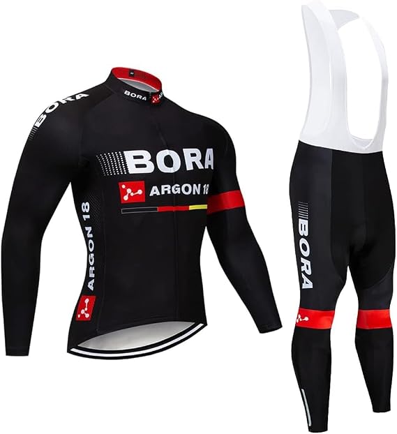 Men's Cycling Jersey Set 12D Gel Padded Road Bike Bicycle Shirt + Bib Pants with MTB Bike Riding Clothing Kit Quick-Dry (Multicolour, X-Large)