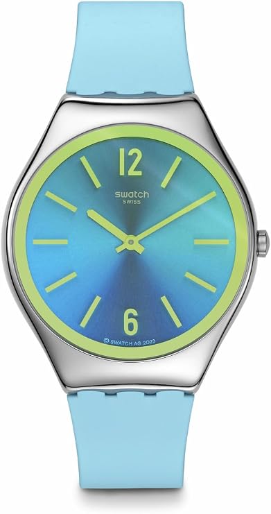 Swatch Skin Irony Unisex Watch Casual Polymer Blue Quartz Waterproof Midday Sky