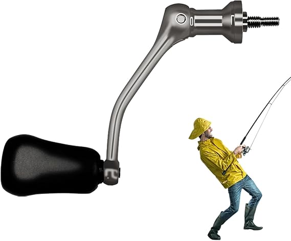 Angelrollengriff Angelrollen-Kurbel-Rockarm Angelrad Kurbelgriff Ergonomische WippeBequemer Schraubknopf Ersatzgriffteile für das Süßwasser- und Meerwasserangeln