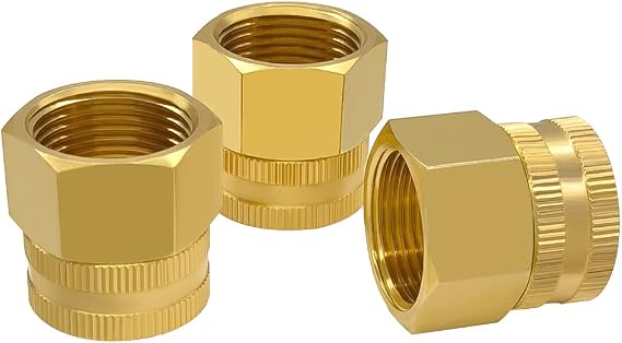 Hooshing 3PCS Garden Hose Adapter 1" NPT Female to 3/4" GHT Female Thread