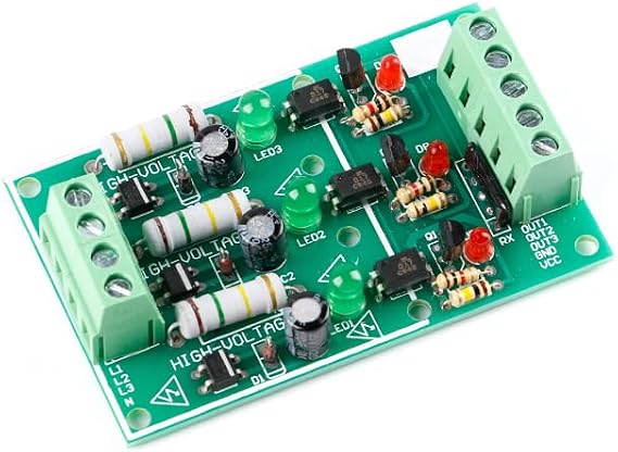 3-Channel AC 220V Optocoupler Isolation Module - AC Detection & Testing Module