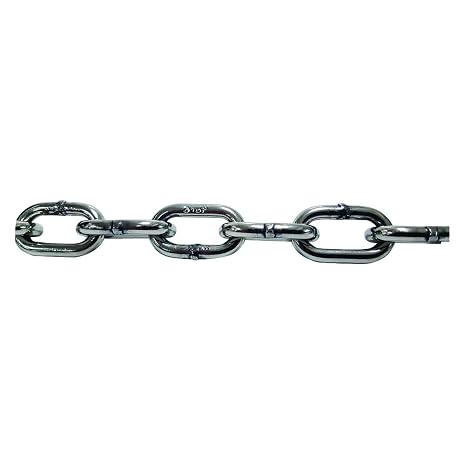 10 ft. Grade 30 Straight Chain, 5/64" Trade Size, 55 lb. Working Load Limit, For Lifting: No