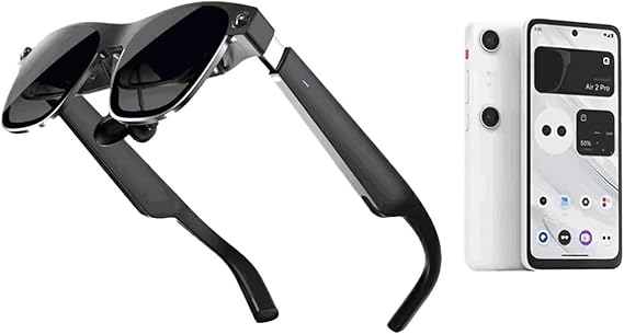 Smart AR Glasses 6 DoF 52 Fov 4K 3D HD 385'' Space Giant Screen Private Cinema Portable 1080p View Compatible for XREAL Air 2 Ultra(with Beam Pro 128G)