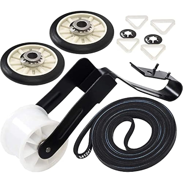4392065 Dryer Repair Kit, Including Belt 341241, Idler 691366, Rollers 349241t, compatible with whirlpool kenmore roper maytag amana