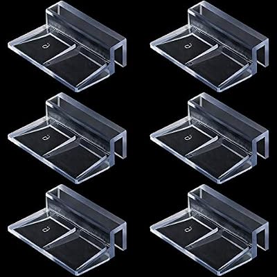 OIIKI 6 PCS Aquarium Glass Cover Clip, Clear Acrylic Support Holder, Aquarium Lid Clips Clamps, for Aquarium Fish Tank 6mm