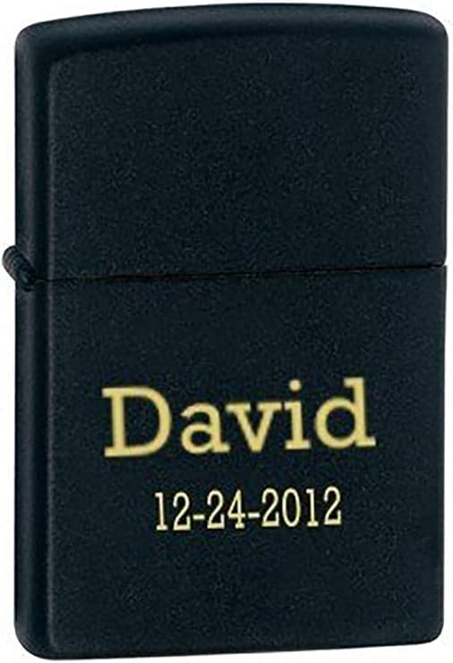 Custom Personalized ZIPPO Lighter Classic Black Matte Windproof - Engraving