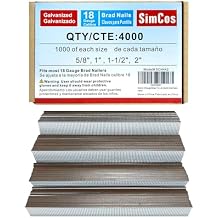 18 Gauge Brown T-Head Brad Nails Galvanized 18 GA Nail Gun Nails Assorted and Small Finishing Nails for Pneumatic, Electric Brad Nailer (5/8"+1"+1-1/2"+2"(4000PCS))