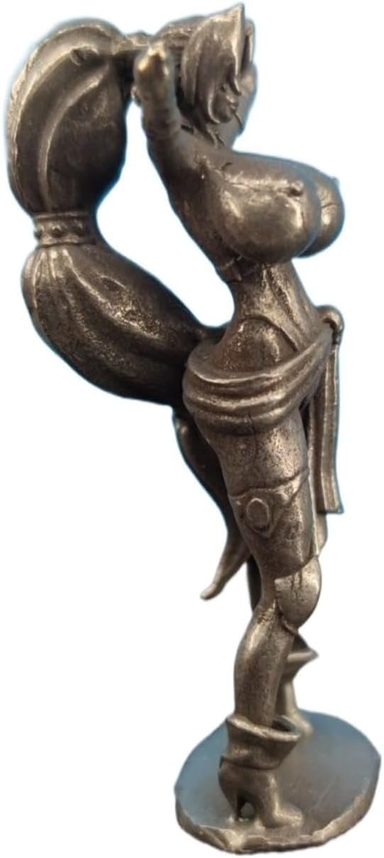 Brass Sexy Big Breasted Semi-Nude Female Women Figurines,Metal Thong Beauty Sculpture Miniatures Statue Body Art Crafts Desktop Car Decoration