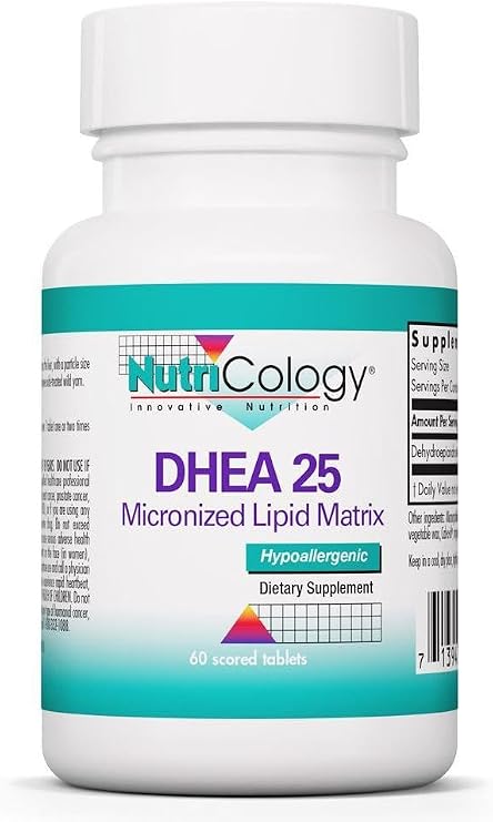 NutriCology DHEA 25 mg Micronized Lipid Matrix, 60 Tablets