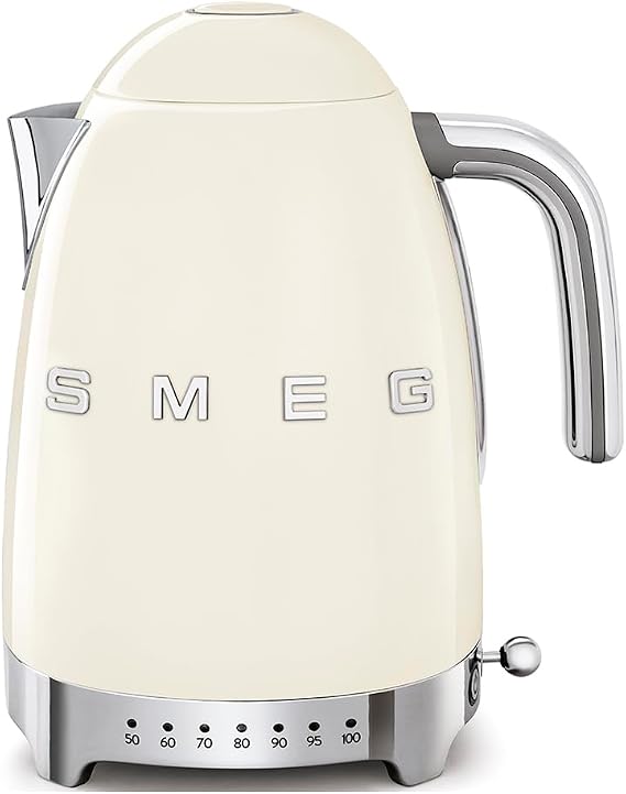 Jug Kettle, LED Display, 7 Temperature Settings, Acoustic Alarm, 3KW, 1.7L, Cream