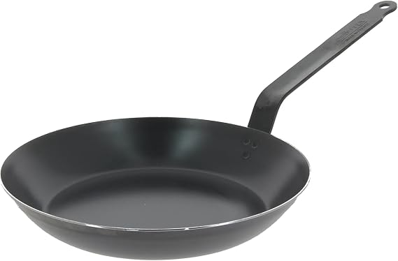 de Buyer - Blue Carbon Steel Fry Pan 2mm Thick - 11 Diameter, 8.3 Cooking Surface - Oven Safe - Naturally Non-Stick Finish - Made in France
