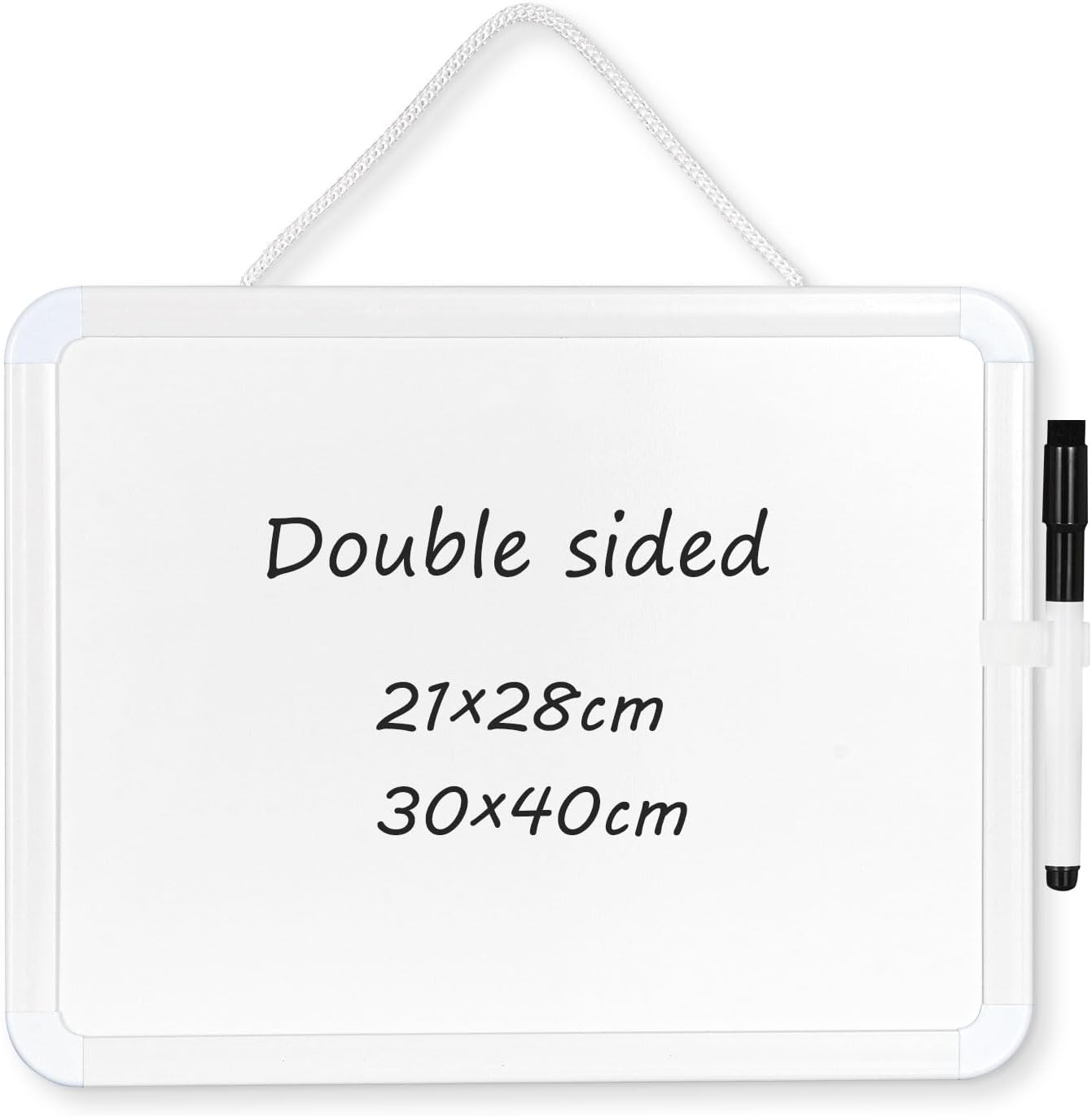 DOLLAR BOSS Small Whiteboard A4 White Board Double Sides Magnetic Dry Erase Board, 21×28cm Portable Mini Whiteboard Dry Wipe Board for Wall, Fridge & Door Hanging Sticking Desk Whiteboard