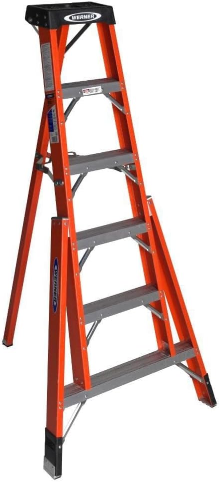 Werner FTP6206 300-Pound Duty Rating Fiberglass Tripod Ladder, 6-Foot