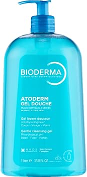 Bioderma Atoderm Shower Gel - Body Wash for Normal, Dry & Sensitive Skin, Gentle Cleanser that Softens & Protects Skin, Soap Free, Subtle Fragrance - 1L