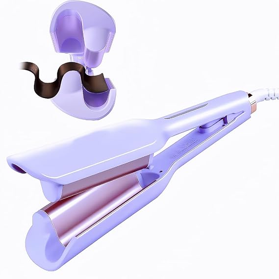 Double Barrel Curling Iron Hair Curler, 1.25 Inch (32mm) Hair Waver, 2 Barrel Wavy Curler Curling Wand, Beach Wave Hair Crimper Iron for Short Long Hair Dual Voltage