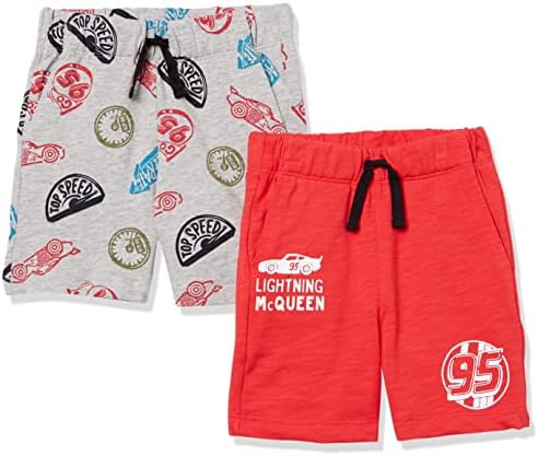 Amazon Essentials Disney | Marvel | Star Wars Boys and Toddlers Knit Jersey Play Shorts, Pack of 2