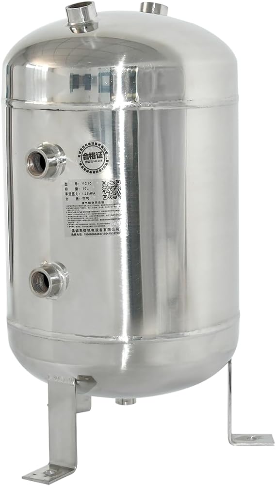 2.6 Gallon Mini Small Air Tank 304 Stainless Steel Air Tanks Portable Air Compressor Tank Air Storage