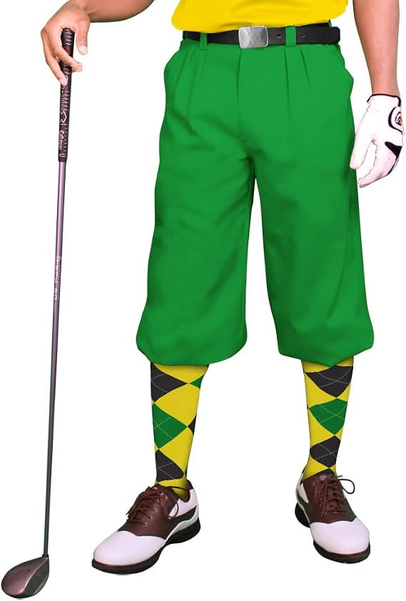 Golf Knickers Lime Microfiber (Plus Fours) for Men