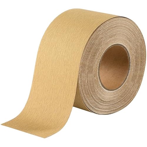 Self Adhesive Stickyback PSA Sandpaper 120-Grit Sandpaper Roll 2-34in x 20 Yards PSA Longboard Sandpaper Sanding Sheet for Automotive Woodworking Air File Sanders Hand Sanding Blocks