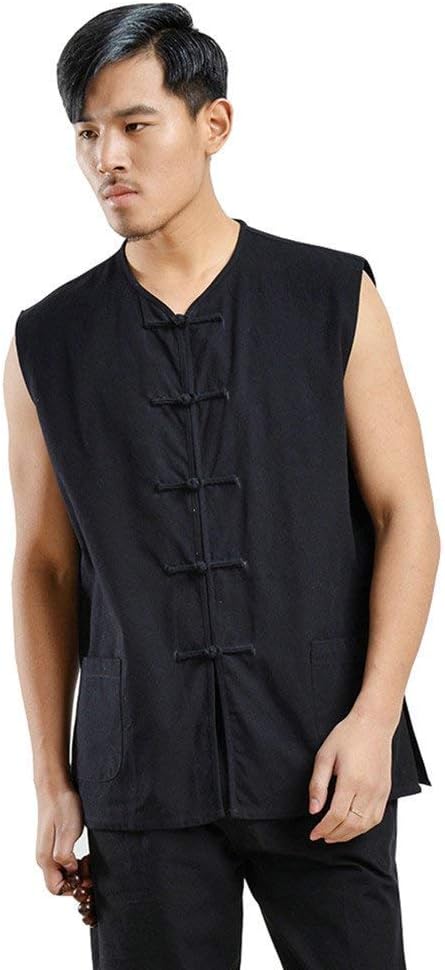 ZooBoo Kung Fu Uniform Vest - Chinese Traditional Qi Gong Martial Arts Wing Chun Shaolin Tai Chi Training Cloths Apparel