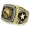 Fishing Champion Ring Trophy Award, Weighing Nearly 1 Pound! Measuring Almost 3 inches! Add Your Custom Text, Genuine Metal, Polished Gold Finish, Presentation Box Included.