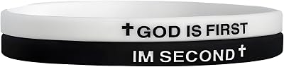 GOD IS FIRST BRACELET,IM Second Christian Rubber Inspirational Bible Verses Bracelets Motivational Jewelry Gifts for Men Women