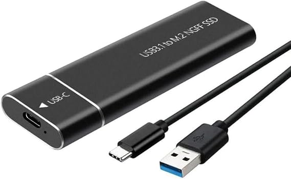 Portable Mobile Solid State Drive, Aluminum USB 3.1 Gen 1 M.2 NGFF SSD Enclosure Adapter, Up to 3.0 High-Speed Transmission, External Solid State Drive Enclosure Reader for Smartphone, Tablet (Black)