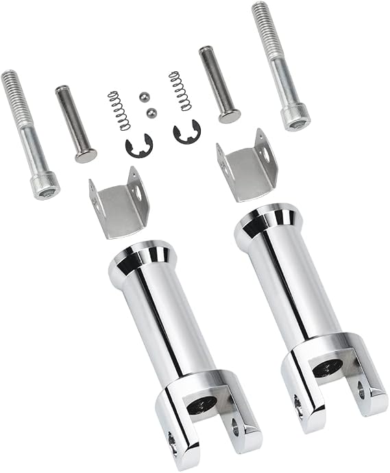 Left and Right Passenger footpeg supports for Harley Softail Models 2018 2019 2020 2021 2022 Deluxe Fat Boy Heritage Sport Glide Softail Slim Street Bob Breakout Low Rider models,Chrome