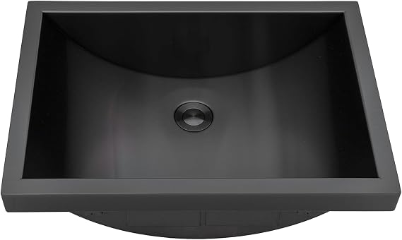 Ruvati 20x14-in Gunmetal Black Semi-Recessed Bathroom Sink - RVH6211BL