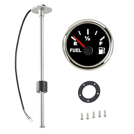 100TECH Boat Fuel Level Gauge Bundle Fuel Sending Unit 13" (240-33 ohms) for Boat Car Truck