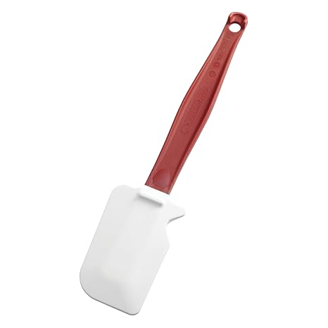 Rubbermaid Commercial Products High Heat Resistant Silicone Heavy Duty Spatula/Food Scraper 9.5-Inch 500F Heat Resistant Red Handle for Baking/Cooking/Mixing Commercial Dishwasher Safe