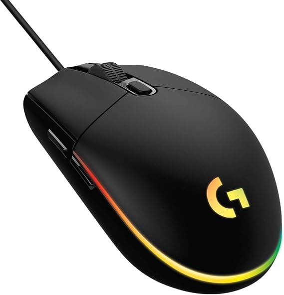 Logitech G102-BK LIGHTSYNC Gaming Mouse, RGB Wired, 6 Program Buttons, Lightweight, 3.0 oz 85 g
