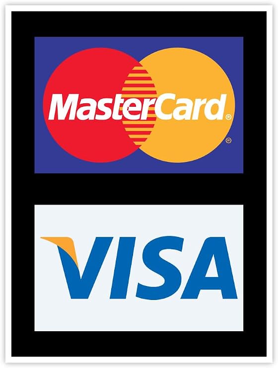 Master Card Visa Sticker Decal 4" x 5"