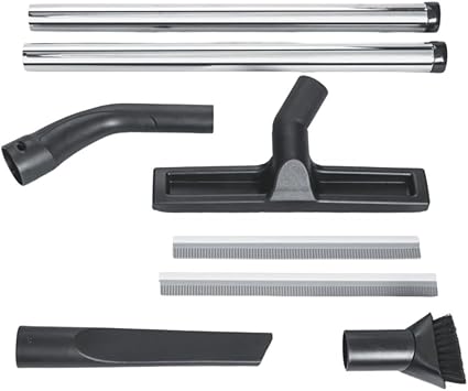 Fein OEM Accessory Set for Efficient Cleaning on Turbo Wet/Dry Dust Extractors - Includes Metal Extension Tubes, Crevice Nozzle, Dusting Brush and Elbow - 31345071020